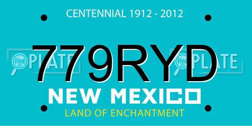 779RYD New Mexico License Plate