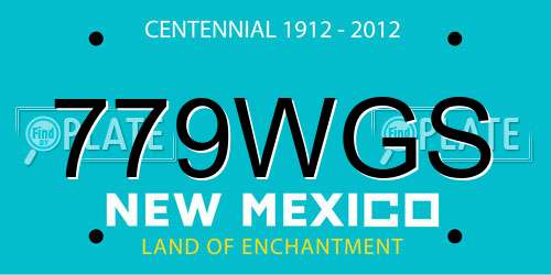 779WGS New Mexico License Plate