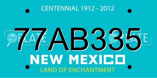 77AB335 New Mexico License Plate