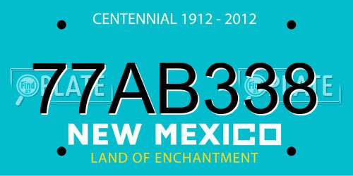 77AB338 New Mexico License Plate