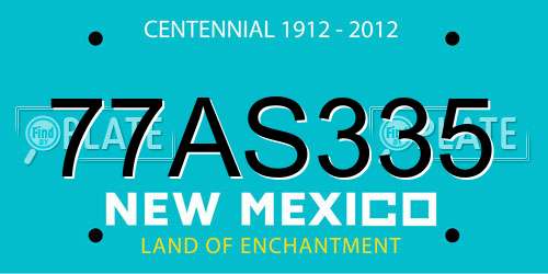 77AS335 New Mexico License Plate