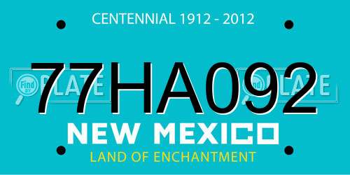 77HA092 New Mexico License Plate
