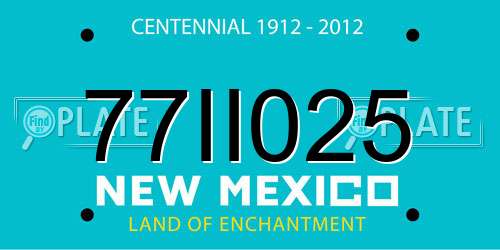77II025 New Mexico License Plate