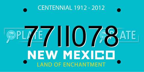 77II078 New Mexico License Plate