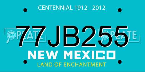77JB255 New Mexico License Plate