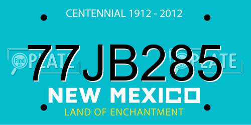 77JB285 New Mexico License Plate