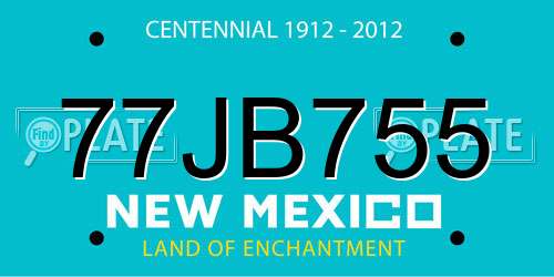 77JB755 New Mexico License Plate