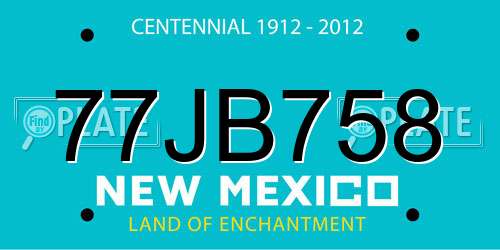 77JB758 New Mexico License Plate