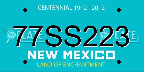 77SS223 New Mexico License Plate
