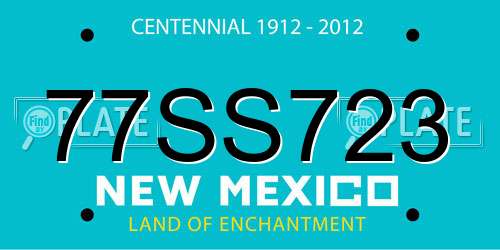 77SS723 New Mexico License Plate