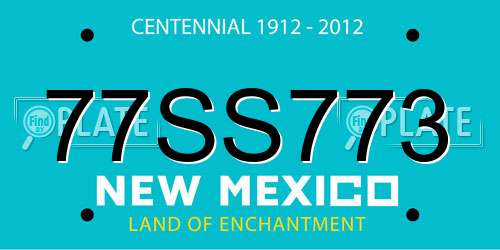 77SS773 New Mexico License Plate