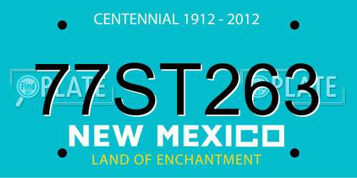 77ST263 New Mexico License Plate