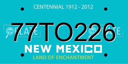 77TO226 New Mexico License Plate