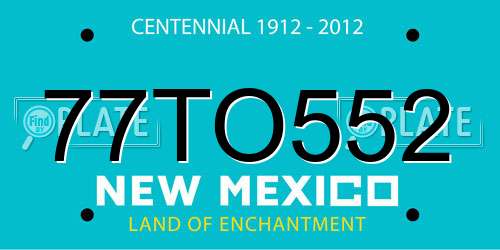 77TO552 New Mexico License Plate