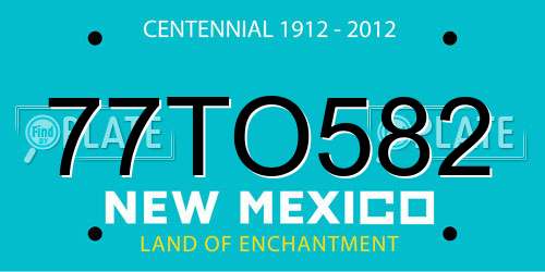 77TO582 New Mexico License Plate