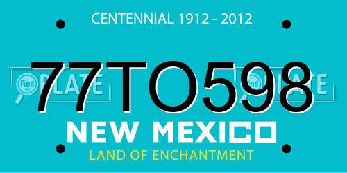 77TO598 New Mexico License Plate