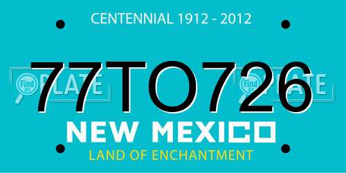 77TO726 New Mexico License Plate