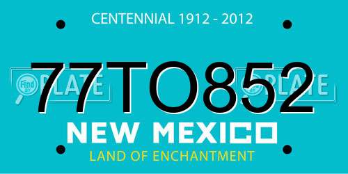 77TO852 New Mexico License Plate