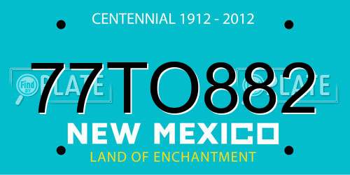 77TO882 New Mexico License Plate