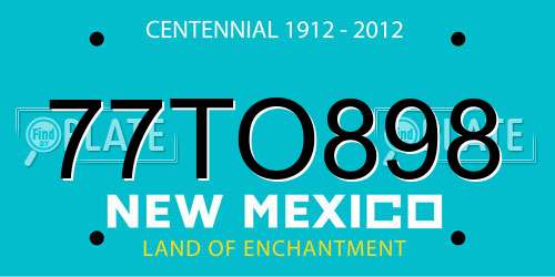 77TO898 New Mexico License Plate