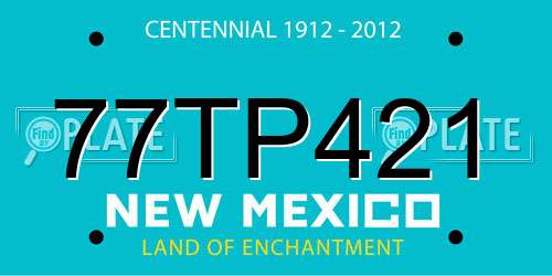 77TP421 New Mexico License Plate
