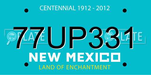 77UP331 New Mexico License Plate