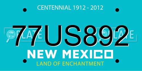 77US892 New Mexico License Plate