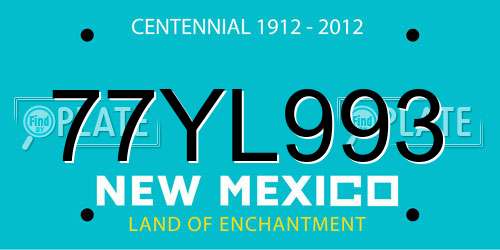 77YL993 New Mexico License Plate