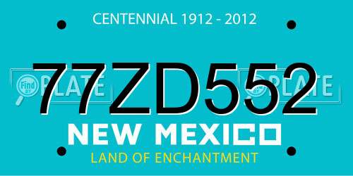 77ZD552 New Mexico License Plate