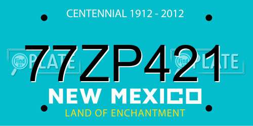 77ZP421 New Mexico License Plate