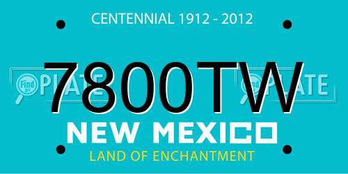 7800TW New Mexico License Plate