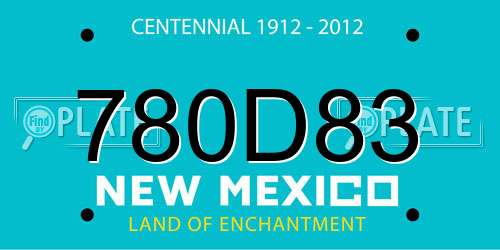 780D83 New Mexico License Plate
