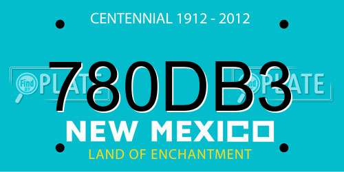 780DB3 New Mexico License Plate
