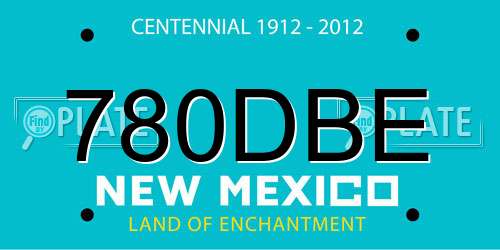 780DBE New Mexico License Plate