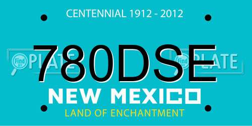 780DSE New Mexico License Plate
