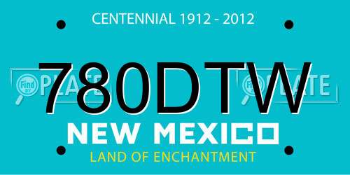 780DTW New Mexico License Plate