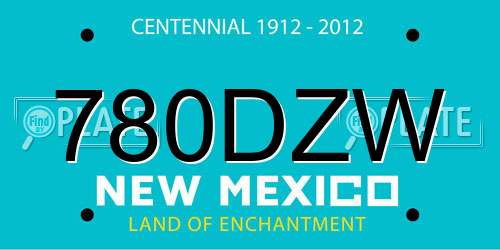 780DZW New Mexico License Plate
