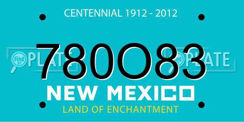 780O83 New Mexico License Plate