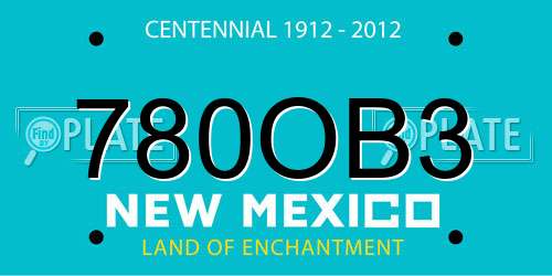 780OB3 New Mexico License Plate