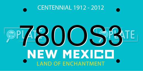 780OS3 New Mexico License Plate