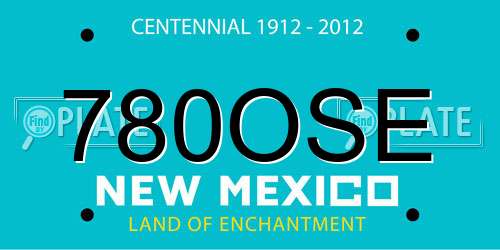 780OSE New Mexico License Plate