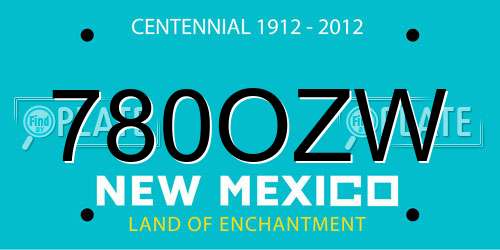 780OZW New Mexico License Plate
