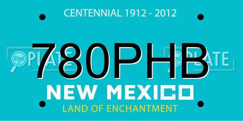 780PHB New Mexico License Plate