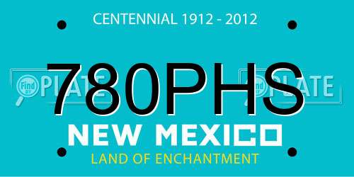 780PHS New Mexico License Plate