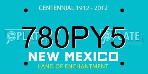 780PY5 New Mexico License Plate