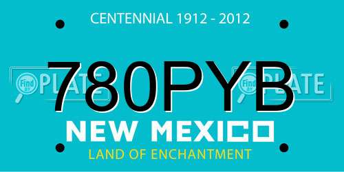 780PYB New Mexico License Plate