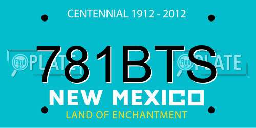 781BTS New Mexico License Plate