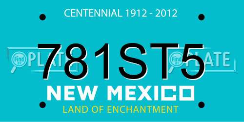 781ST5 New Mexico License Plate