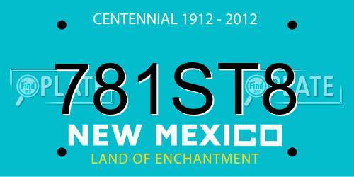 781ST8 New Mexico License Plate
