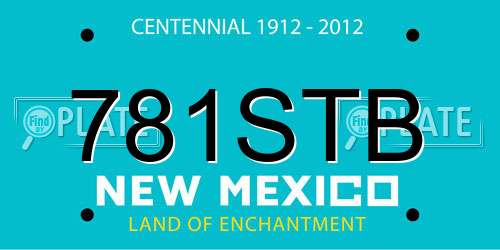 781STB New Mexico License Plate